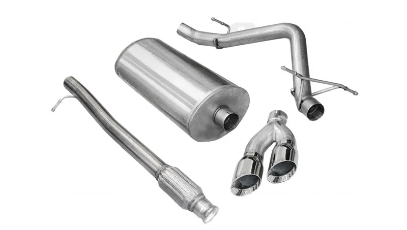 CORSA Performance 14925, 2010-2013 Chevrolet Silverado Crew Cab/Short Bed 1500 4.8L V8 Polished Sport Cat-Back Exhaust for GMC Sierra 1500