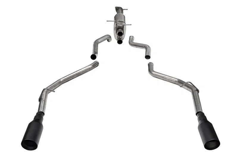 CORSA Performance 21435BPC, 2019+ Ram 1500 5.7L HEMI 3.0in Catback w/ 5.0in Flat Cut Dual Rear Exit Black Tips