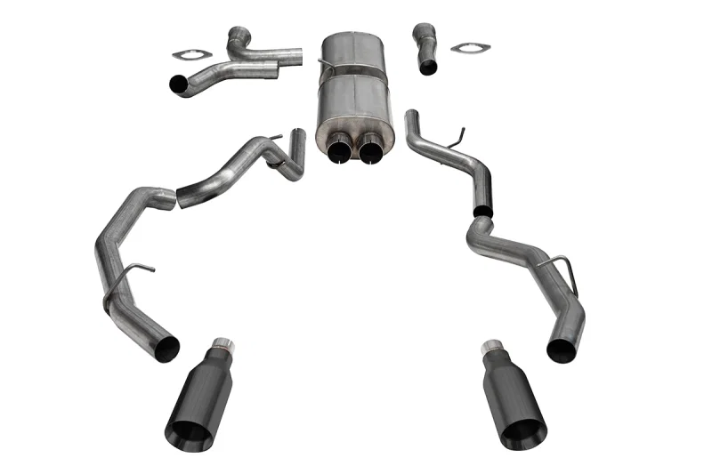 CORSA Performance 21389GNM, 25-26 RAM 1500 RHO Crew Cab 3.0L T Cat-Back Dual Rear Exit w/ 5in Single Gun Metal Pro Series