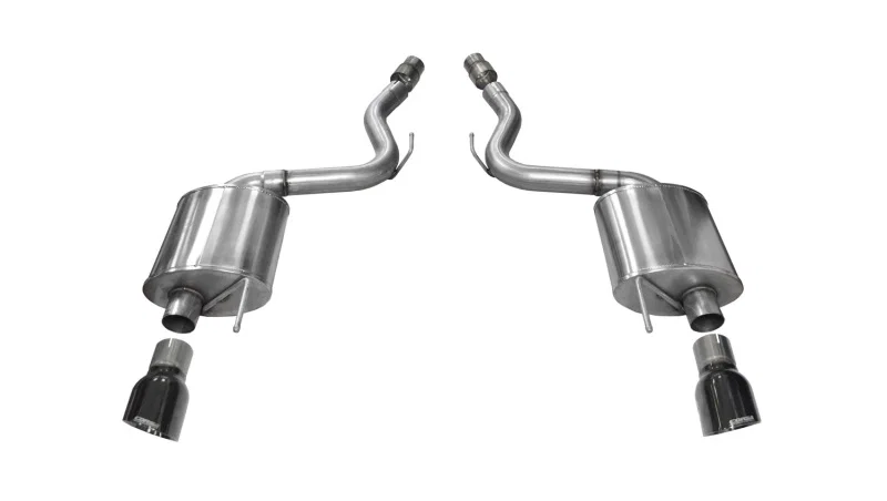 CORSA Performance 14329BLK, 2015-2017 Ford Mustang GT 5.0 3in Axle Back Exhaust Black Dual Tips (Touring)