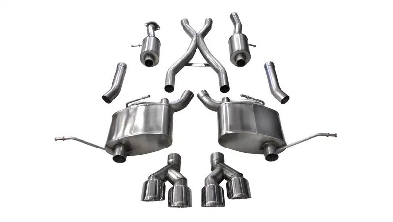 CORSA Performance 14984, 2014-2021 Jeep Grand Cherokee 3.6L V6 Polished Sport Cat-Back Exhaust