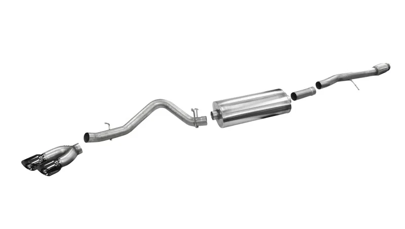 CORSA Performance 14866BLK, 2014-19 Sierra/Silverado 1500 Crew/Dbl / Short/Std. Bed 6.2L V8 Black Sport Single SideCB Exht for GMC Sierra 1500