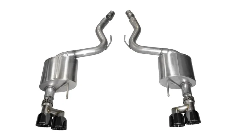 CORSA Performance 14334BLK, 2015-2017 Ford Mustang GT 5.0 3in Axle Back Exhaust Black Quad Tips (Sport)