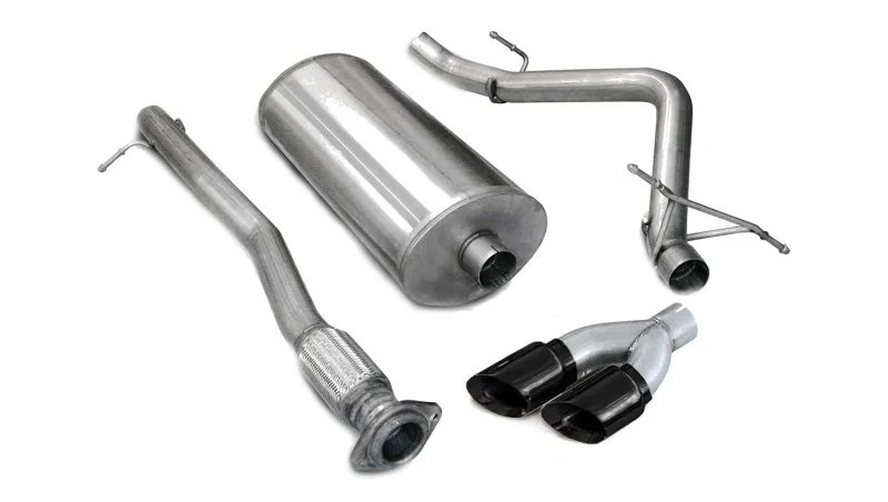 CORSA Performance 14259BLK, 2007-2008 Chevrolet Silverado Crew Cab/Short Bed 1500 5.3L V8 Black Sport Cat-Back Exhaust for GMC Sierra 1500