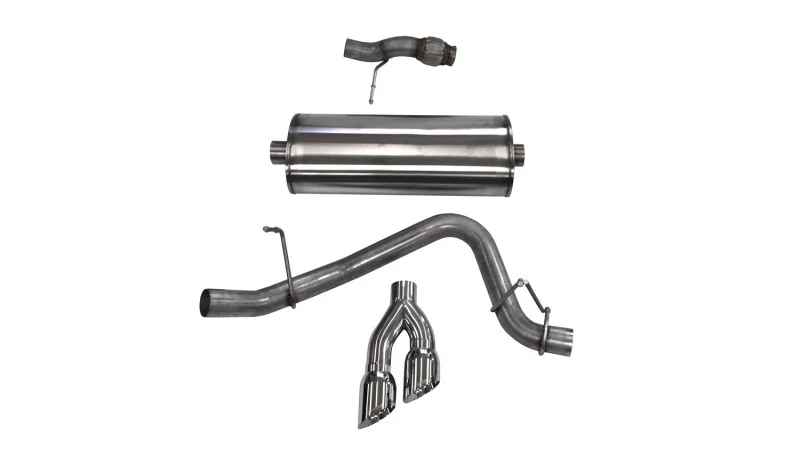 CORSA Performance 14859, 2015-2020 Chevy Tahoe/GMC Yukon Cat-Back Exhaust Sport 3in Single Side Twin Polished 4in Tips