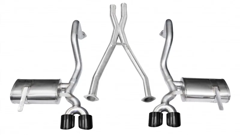 CORSA Performance 14962BLK, 1997-2004 Chevrolet Corvette C5 Z06 5.7L V8 Black Xtreme Cat-Back + XO Exhaust