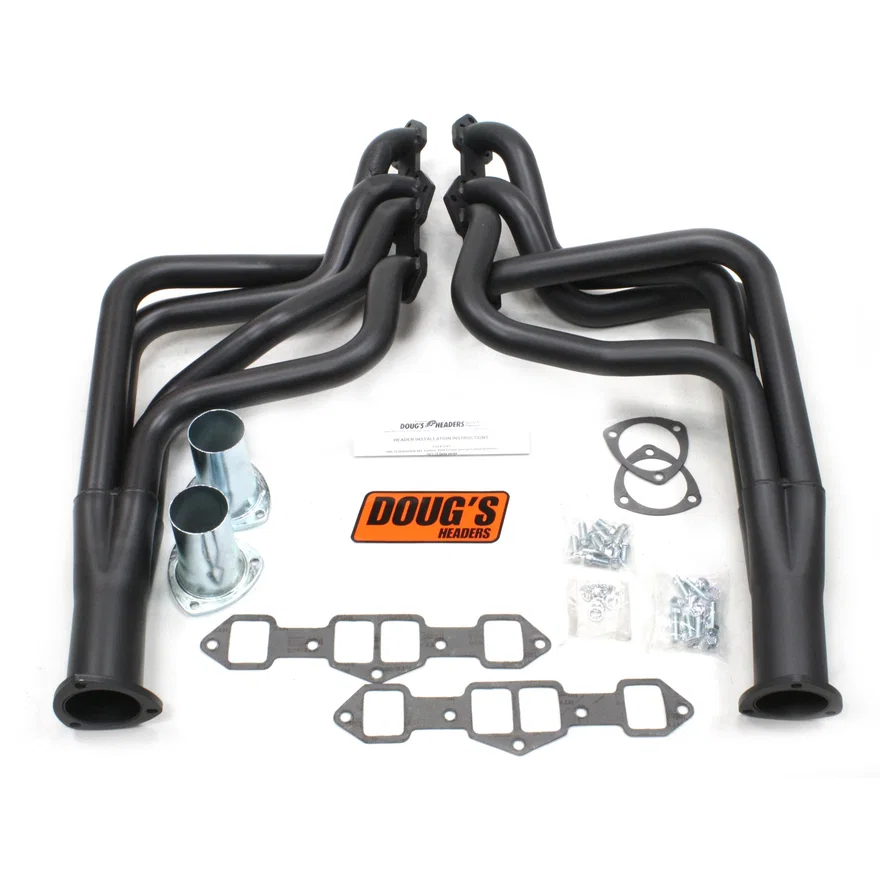Long Tube Header 400-455 1 3/4" Primary 3" Collector Black Hi Temp Coated for Oldsmobile