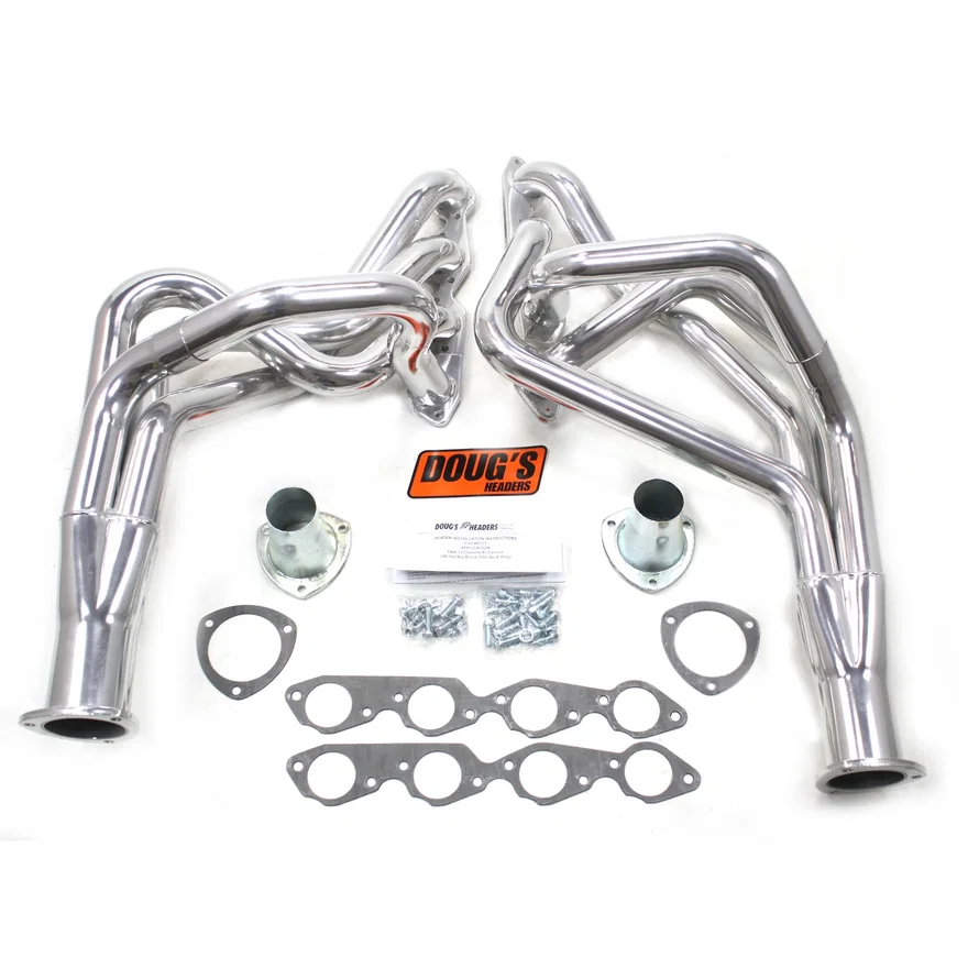 Long Tube Header 68-77 GM A Body 396-502 BBC Non Cat, no EGR or A.I.R. 2 1/8" Primary 3 1/2" Collector Silver Ceramic Coated for 1968-1973 Chevrolet Chevelle and El Camino