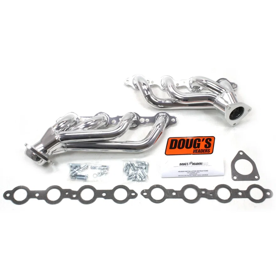 Emissions Legal Header 02-13 GM Truck 4.8-5.3L LS W/O EGR 1 1/2" Primary 2 1/2" Collector Silver Ceramic Coated for Chevrolet and GMC