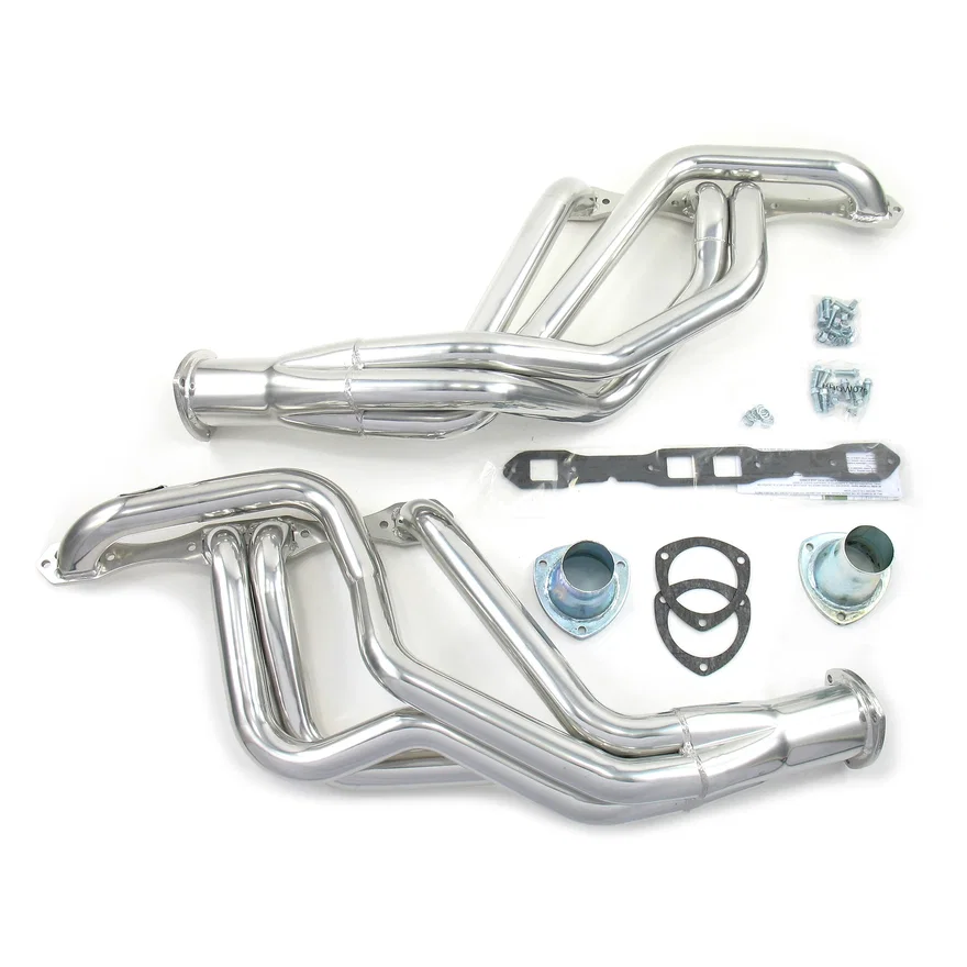 Long Tube Header 62-74 Various Mopar 426 Wedge,440 RB Motor 2" Primary 3 1/2" Collector Silver Ceramic Coated for Plymouth and Dodge