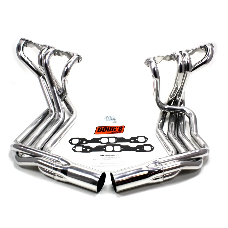 Sidemount Header 265-400 SBC Non Cat, no EGR or A.I.R. 1 7/8" Primary 4" Collector Silver Ceramic Coated for 1963-1982 Chevrolet Corvette