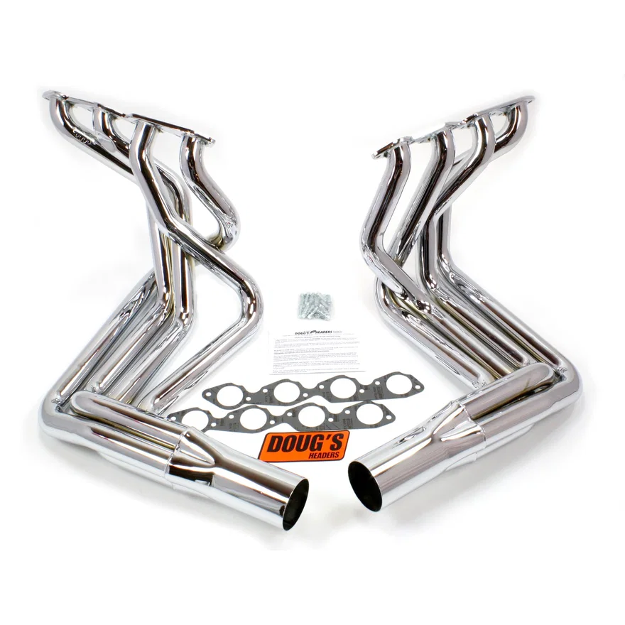 Sidemount Header 396-454 BBC Non Cat, no EGR or A.I.R. 2 1/8" Primary 4" Collector Chrome Plated for 1965-1974 Chevrolet Corvette