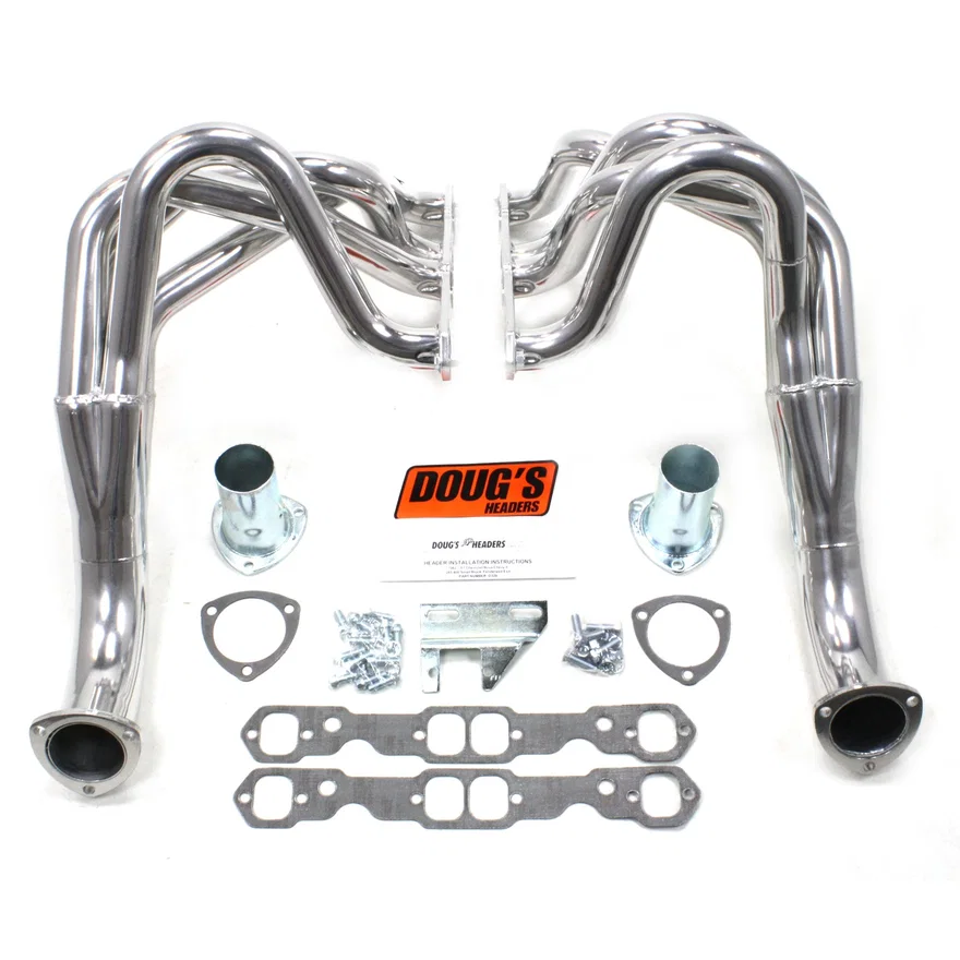 Fenderwell Header 265-400 SBC W/O EGR/A.I.R. 1 3/4" Primary 3" Collector Silver Ceramic Coated for 1963-1967 Chevrolet Chevy II
