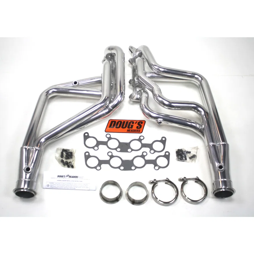 Long Tube Header 5.0L Coyote Engine Swap 1 3/4" Primary 3" Collector Silver Ceramic Coated for Ford and Mercury