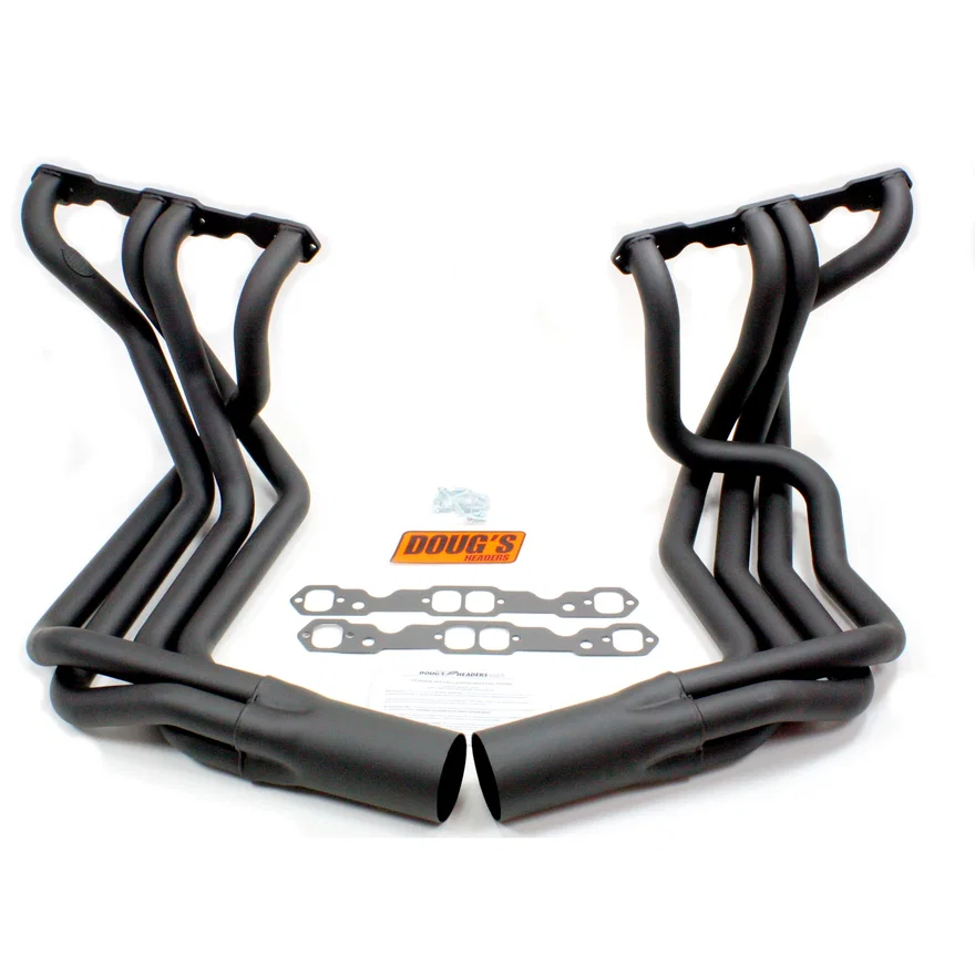 Sidemount Header 265-400 SBC Non Cat, no EGR or A.I.R. 1 7/8" Primary 4" Collector Black Hi Temp Coated for 1963-1982 Chevrolet Corvette