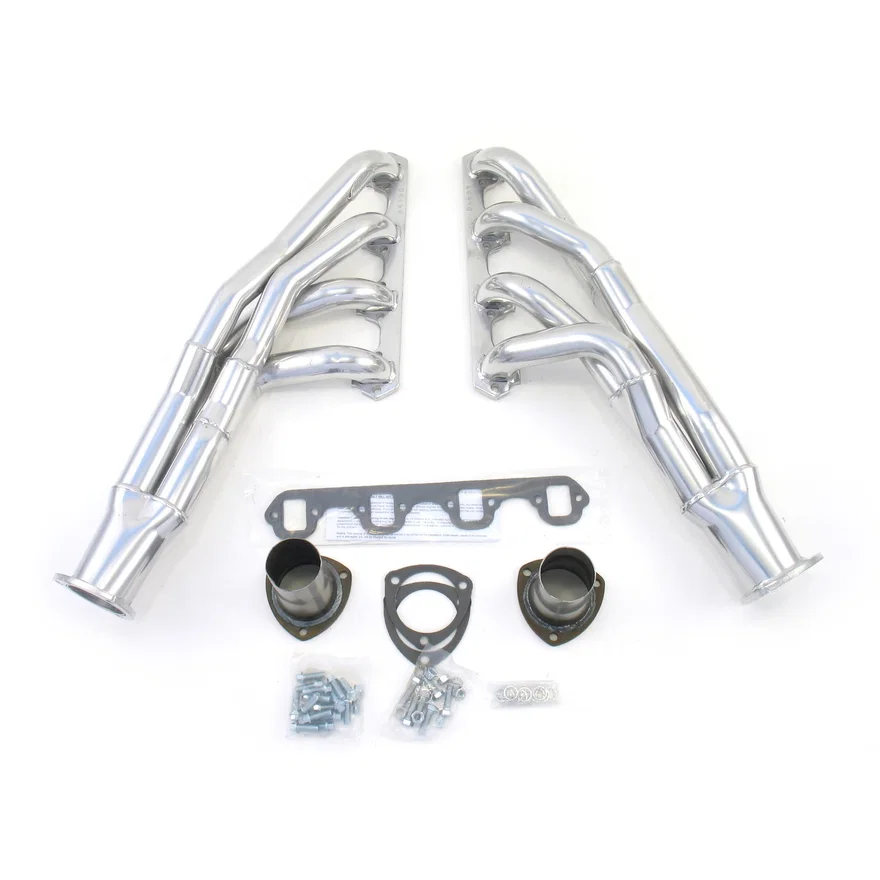 Tri Y Header 351W Windsor W/O EGR/A.I.R. 1 3/4-2" Primary 2 1/2" Collector Silver Ceramic Coated for Ford and Mercury