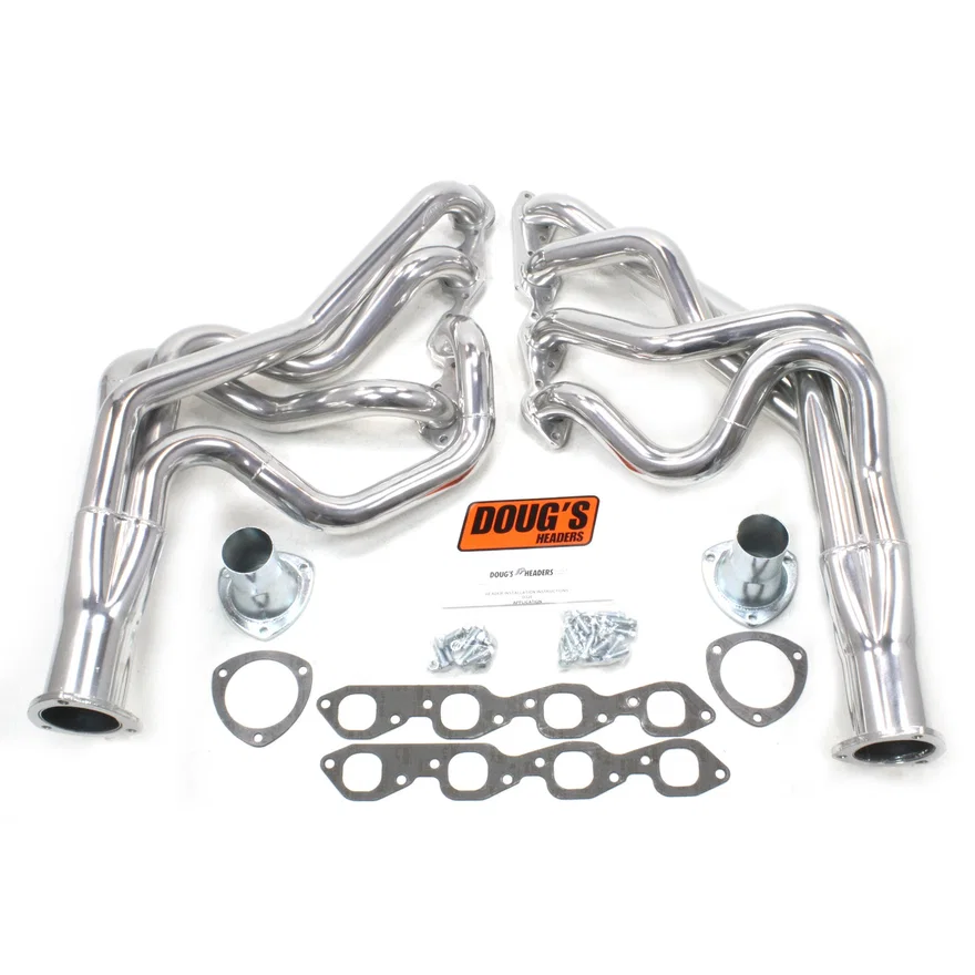 Long Tube Header 67-69 F Body/68-74 X Body 396-502 BBC 2" Primary 3 1/2" Collector Silver Ceramic Coated for Chevrolet and Pontiac