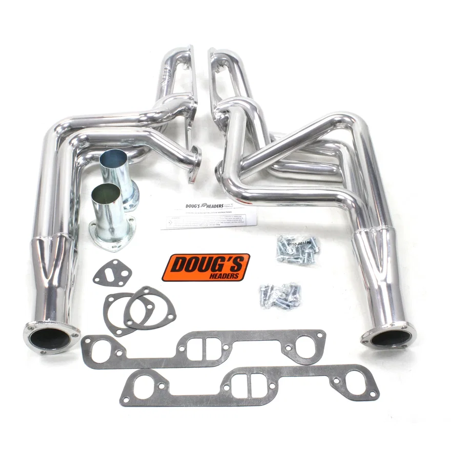 Long Tube Header 326-455 1 3/4" Primary 3" Collector Silver Ceramic Coated for 1970-1979 Pontiac Firebird