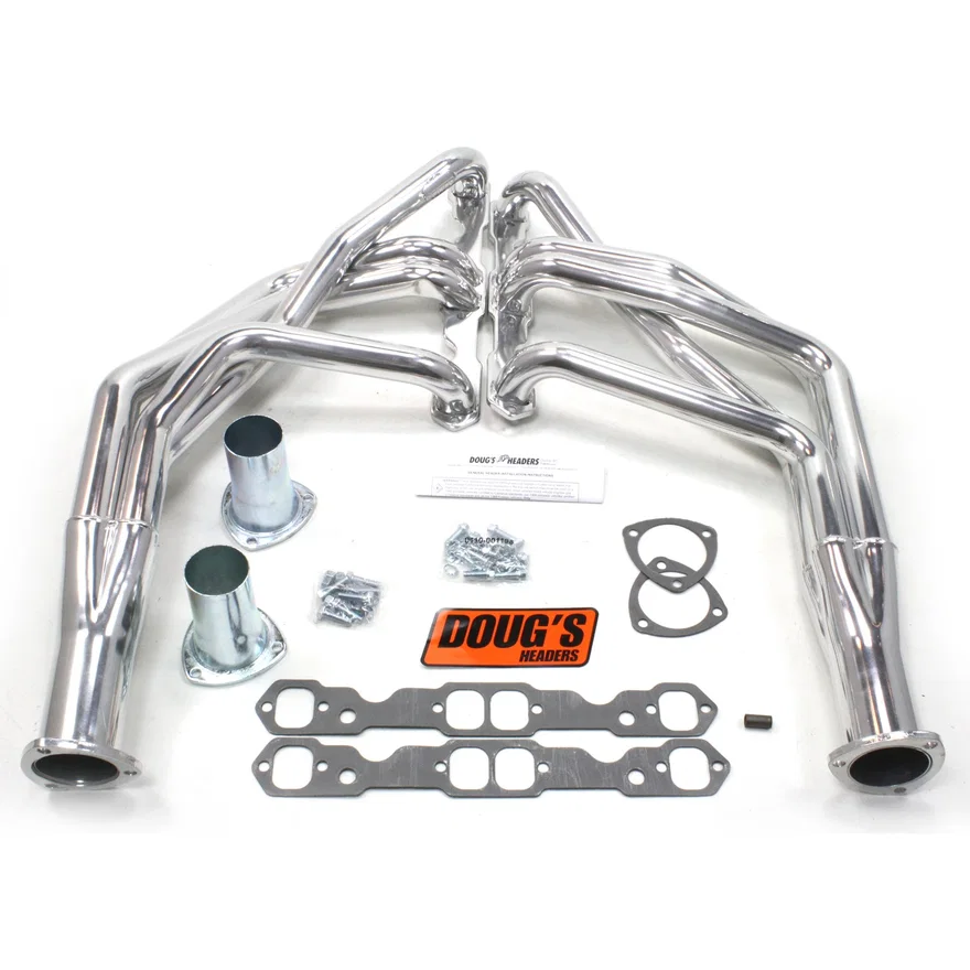 Long Tube Header 67-69 F Body/68-74 X Body 265-400 SBC 1 3/4" Primary 3" Collector Silver Ceramic Coated for Chevrolet and Pontiac