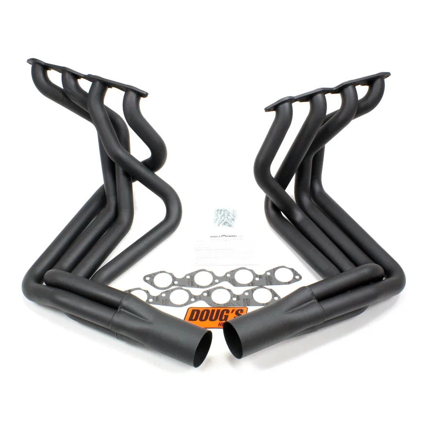 Sidemount Header 396-454 BBC Non Cat, no EGR or A.I.R. 2 1/8" Primary 4" Collector Black Hi Temp Coated for 1965-1974 Chevrolet Corvette