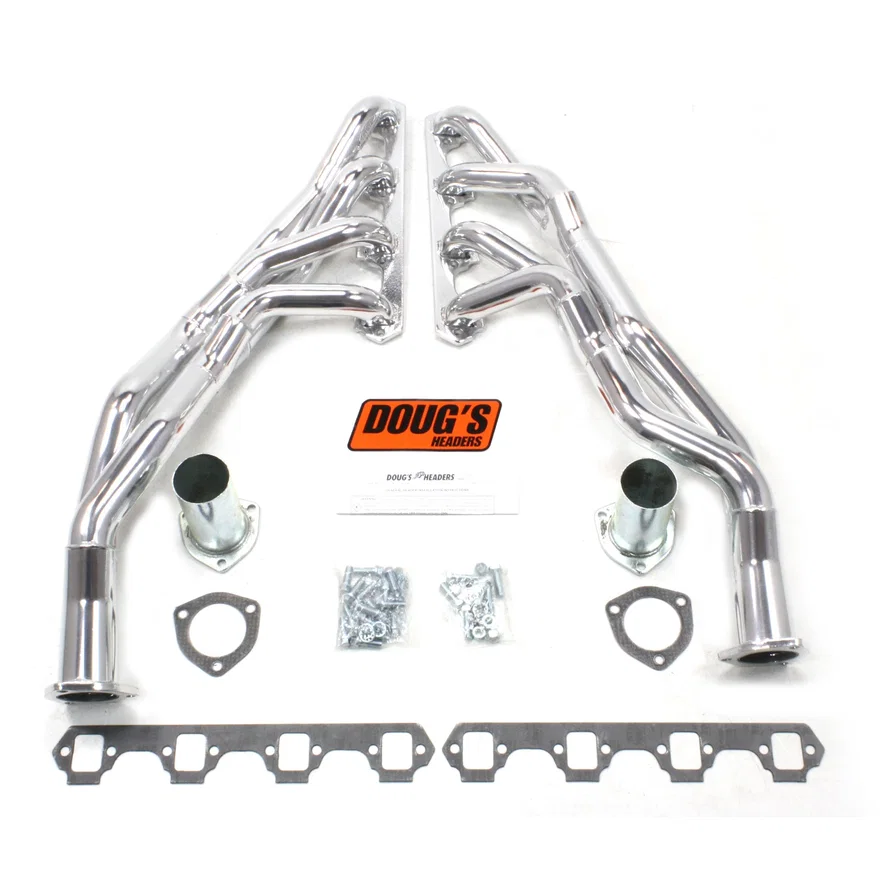 Tri Y Header 260-302 SBF Automatic Trans 1 5/8-2" Primary 2 1/2" Collector Silver Ceramic Coated for Ford and Mercury