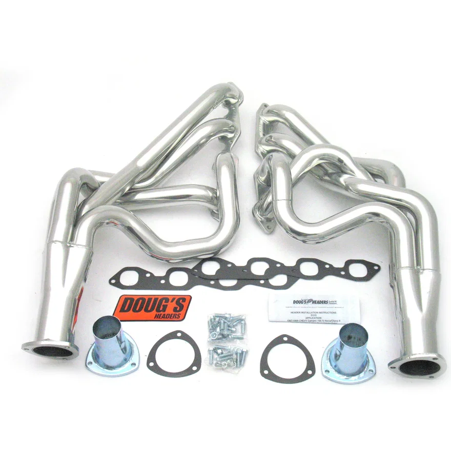 Long Tube Header 67-69 F Body/68-74 X Body 396-502 BBC 2 1/8" Primary 3 1/2" Collector Silver Ceramic Coated for Chevrolet and Pontiac