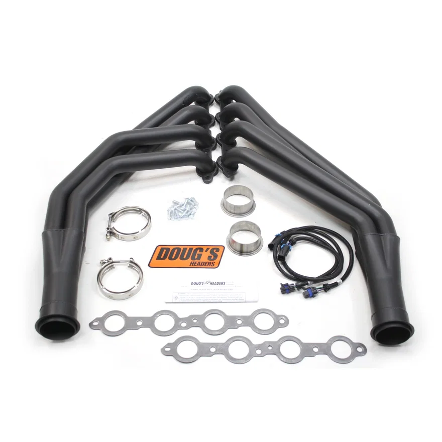 Long Tube Header 4.8-6.2L LS Engine Swap 2WD 1 7/8" Primary 3" Collector Black Hi Temp Coated for GMC and Chevrolet