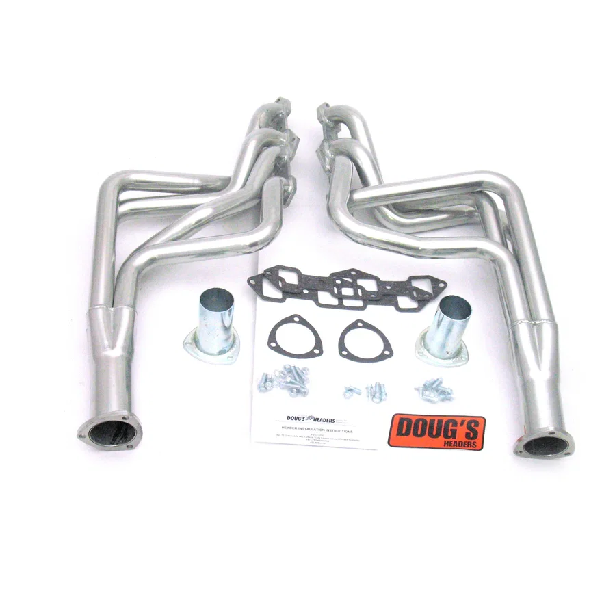 Long Tube Header 400-455 1 3/4" Primary 3" Collector Silver Ceramic Coated for Oldsmobile