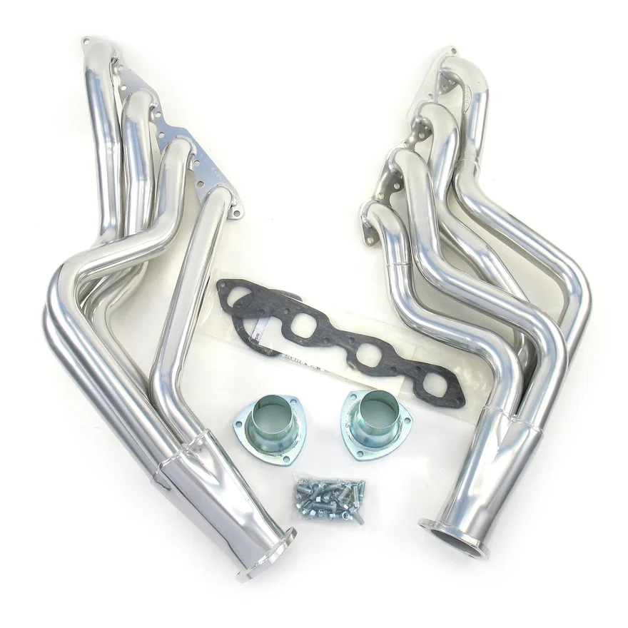 Long Tube Header 67-74 GM A, F, G Body BBC 396-502 BBC 2" Primary 3 1/2" Collector Silver Ceramic Coated for Chevrolet, GMC and Pontiac