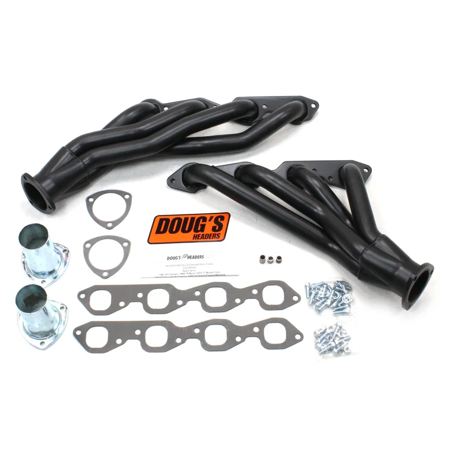 Mid Length Header 64-77 GM F, G, & A Body 396-502 BBC 1 3/4" Primary 3" Collector Black Hi Temp Coated for Chevrolet, GMC and Pontiac
