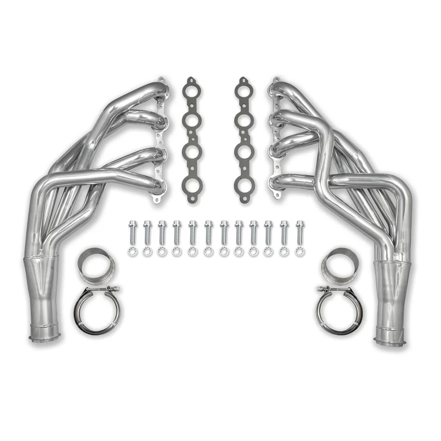 Long Tube Header 67-69 F Body, 68-74 X Body 4.8-6.2L LS Engine Swap 1 7/8" Primary 3" Collector Silver Ceramic Coated for 7 vehicles