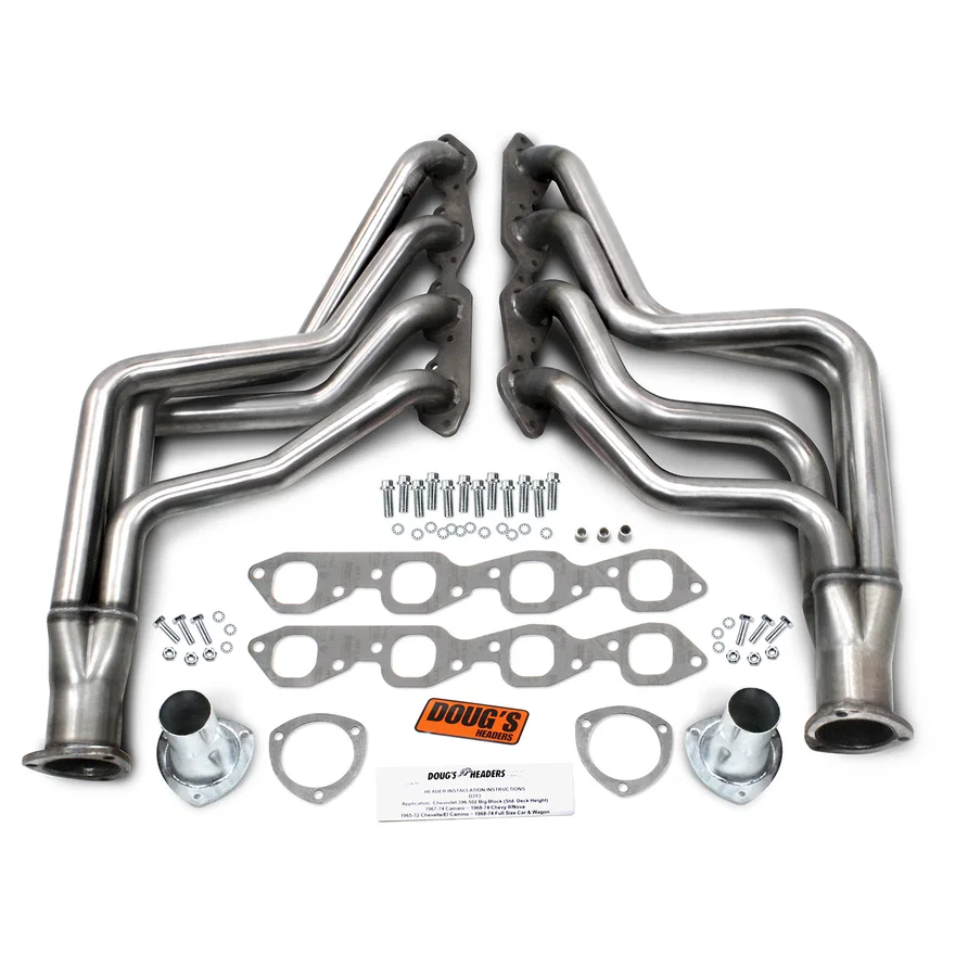 304 Stainless Long Tube Header 64-77 GM F & A Body 396-502 BBC 1 3/4" Primary 3" Collector for Chevrolet and Pontiac