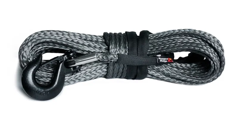 Rugged Ridge 15102.12, Synthetic Winch Line Dark Gray 7/16in x 90 Ft