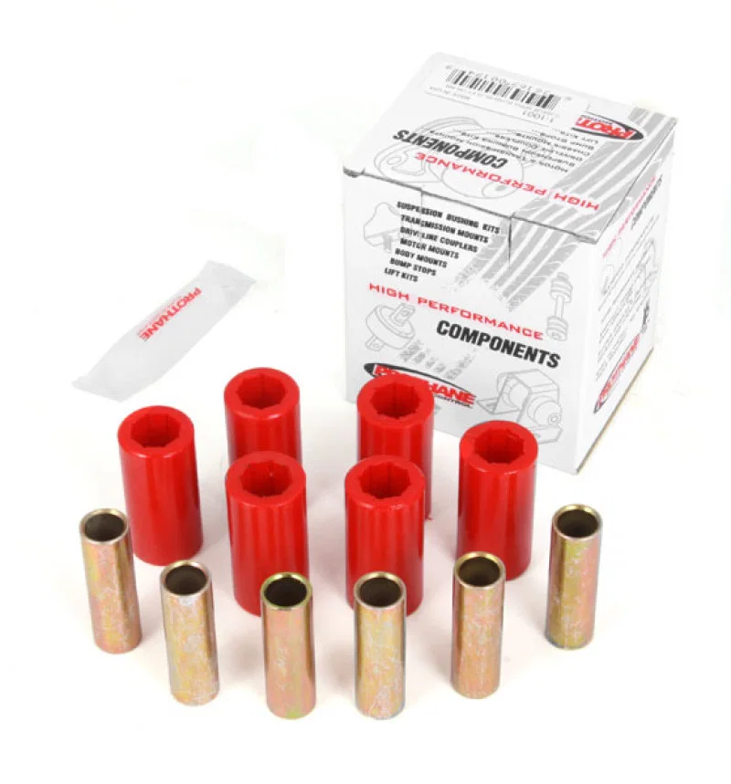 Rugged Ridge 18364.01, Leaf Spring Bushing Kit Front or Rear Red 55-75 CJ for Jeep