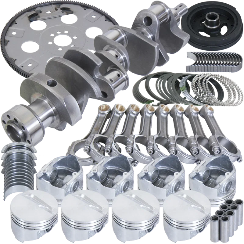 Eagle B13005L06068, Chevy 350 1Pc 3.750in Crank 5.700in I-Beam Rods 4.060in Pistons 168 Tooth FP Balanced Assembly