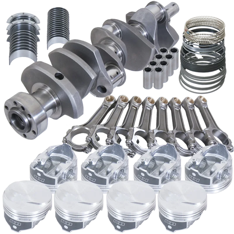 Eagle 18023L070, Chevy 454 1Pc 4.250in Crank 6.385in I-Beam Rods 17cc Dome 4.320in Pistons Rotating Assembly