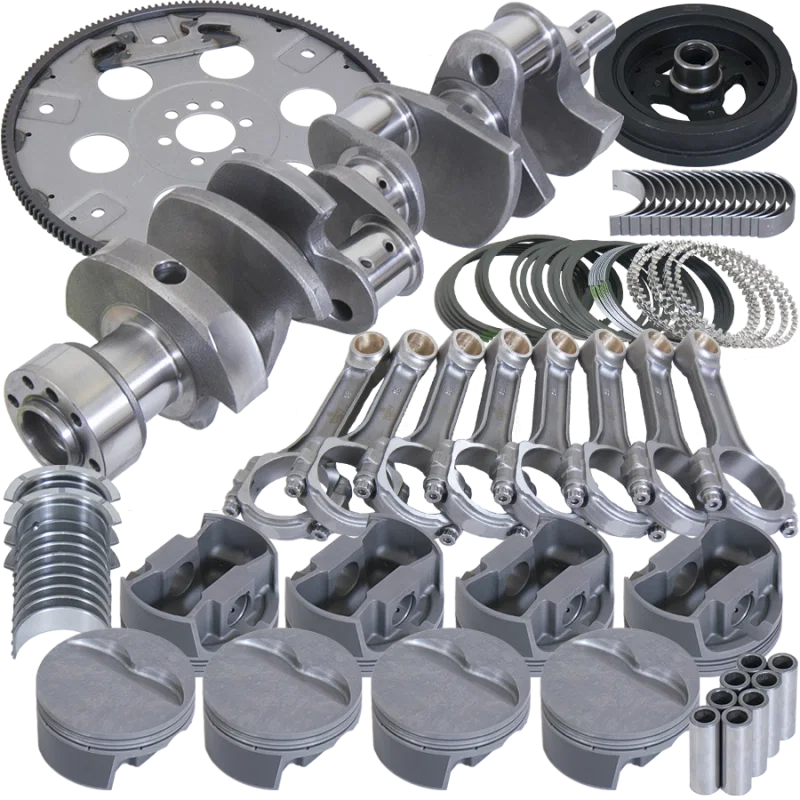 Eagle B13007L06068, Chevy 350 1Pc 3.750in Crank 6.000in I-Beam Rods 4.060in Pistons 168 Tooth FP Balanced Assembly