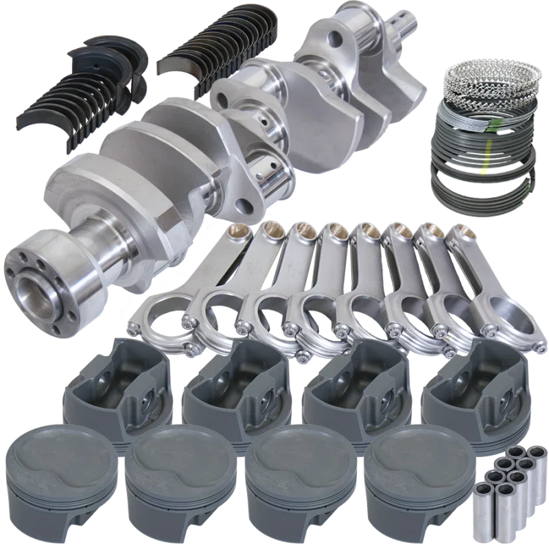 Eagle B12107040, Chevy 350 1Pc 3.750in Crank 5.700in H-Beam -16cc Inv Dome 4.040in Pistons Balanced Assembly