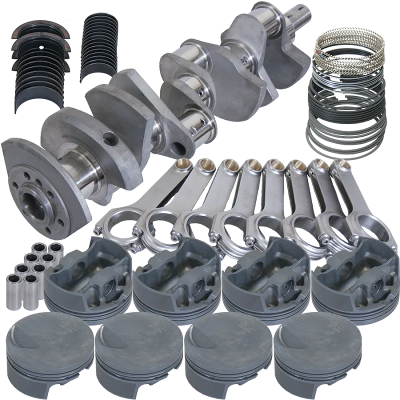 Eagle 116104600, Chevy 502 4.250in Crank 6.385in H-Beam -3cc Flat Top 4.600in Pistons Rotating Assembly