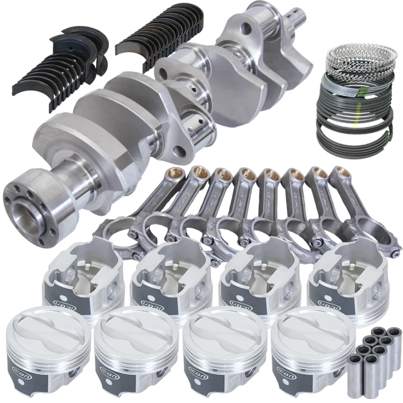 Eagle 62304L030, Chevy LT1 350 1Pc 3.750in Crank 5.700in I-Beam Rods -18cc 4.030in Pistons Rotating Assembly