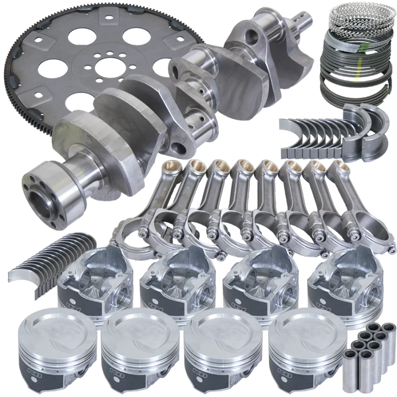 Eagle B13054L06068, Chevy 350 1Pc 3.750in Crank 5.700in I-Beam Rod 4.060in Pistons 168 Tooth FP Balanced Assembly