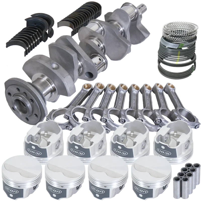 Eagle 62302040, Chevy 350 3.480in Crank 5.700in I-Beam Rods -3.7cc Flat Top 4.040in Pistons Rotating Assembly