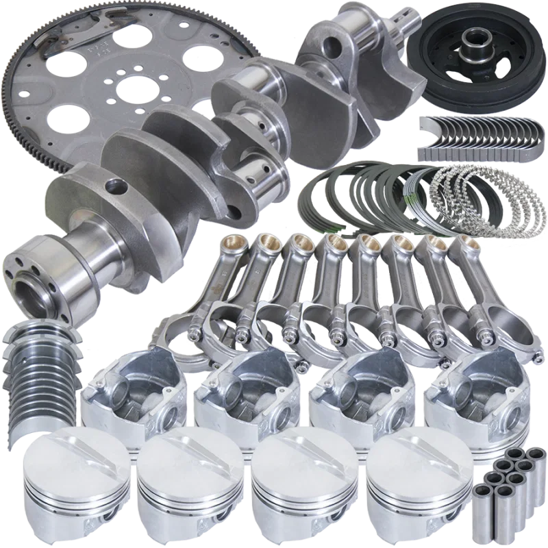 Eagle B13005L06053, Chevy 350 1Pc 3.750in Crank 5.700in I-Beam Rods 4.060in Pistons 153 Tooth FP Balanced Assembly