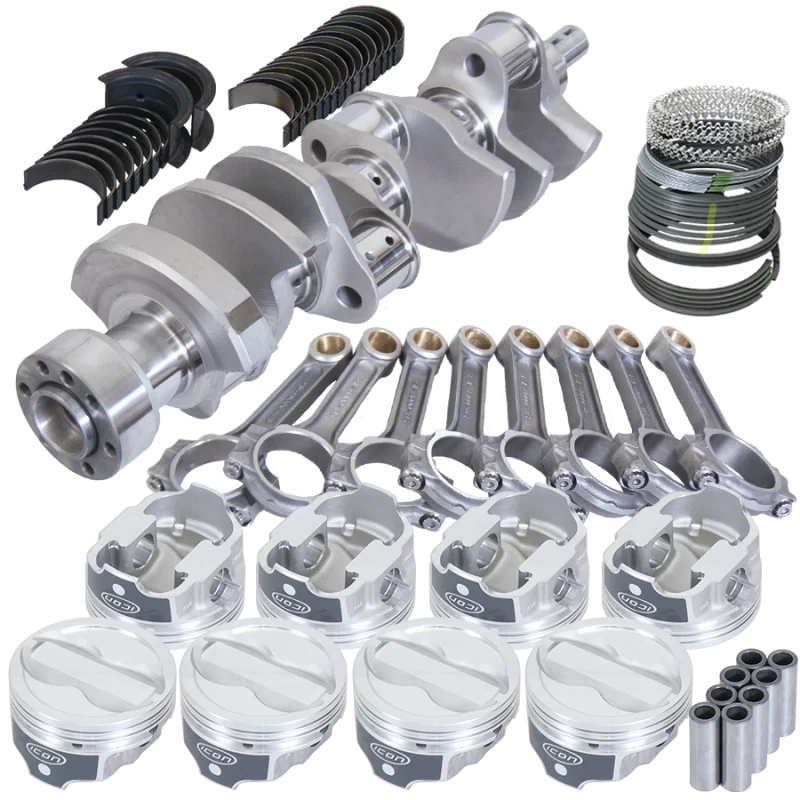 Eagle 62303L040, Chevy LT1 350 1Pc 3.750in Crank 6.000in I-Beam Rods -18cc 4.040in Pistons Rotating Assembly