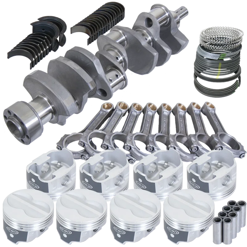 Eagle 62013L000, Chevy LT1 350 1Pc 3.750in Crank 5.700in I-Beam Rods -10cc 4.000in Pistons Rotating Assembly