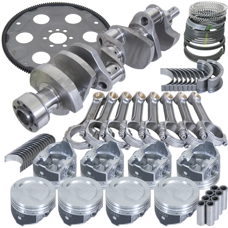 Eagle B13054L04053, Chevy 350 1Pc 3.750in Crank 5.700in I-Beam Rod 4.040in Pistons 153 Tooth FP Balanced Assembly