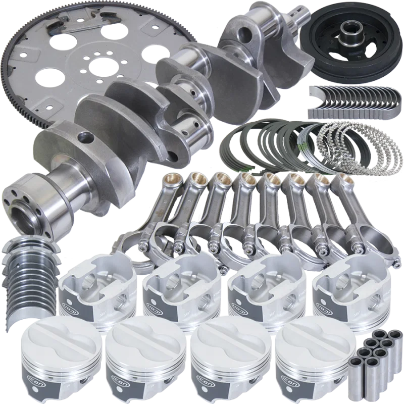 Eagle B13009L06068, Chevy 350 1Pc 3.750in Crank 5.700in I-Beam Rod 4.060in Pistons 168 Tooth FP Balanced Assembly