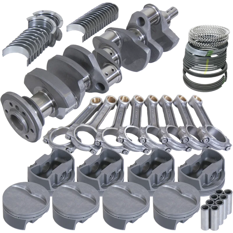 Eagle 62011040, Chevy Pro Street 384 Rotating Assembly 4140 Crankshaft w/ 4340 I Beam Rods & Flat Top Pistons