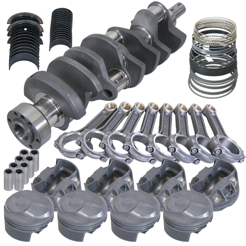 Eagle 61114100, Chevy 454 1Pc 4.250in Crank 6.385in I-Beam Rods 43cc Dome 4.350in Pistons Rotating Assembly