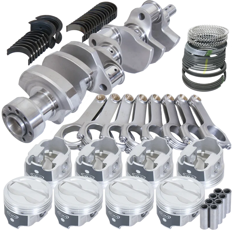 Eagle 12304L040, Chevy LT1 350 1Pc 3.750in Crank 5.700in H-Beam -18cc 4.040in Pistons Rotating Assembly